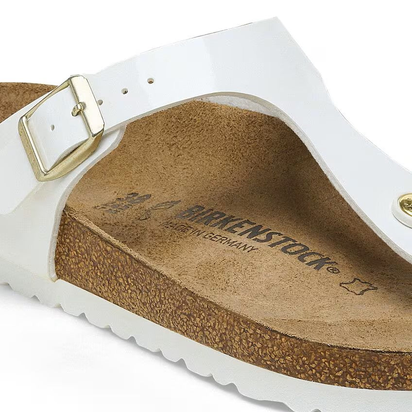Birkenstock Gizeh Patent Sandals White Regular Fit