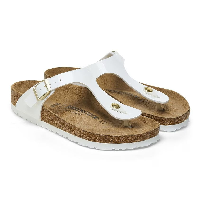 Birkenstock Gizeh Patent Sandals White Regular Fit