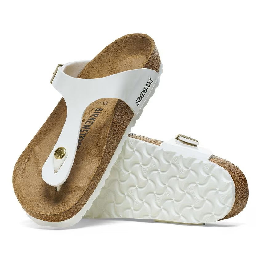 Birkenstock Gizeh Patent Sandals White Regular Fit