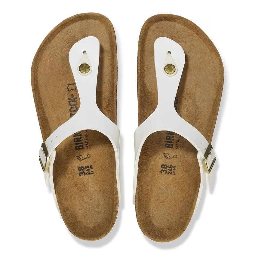 Birkenstock Gizeh Patent Sandals White Regular Fit
