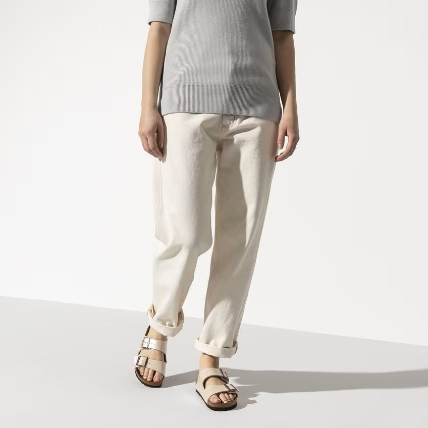 Birkenstock Arizona Two-Strap Birko-Flor Sandals Graceful Pearl White Narrow Fit