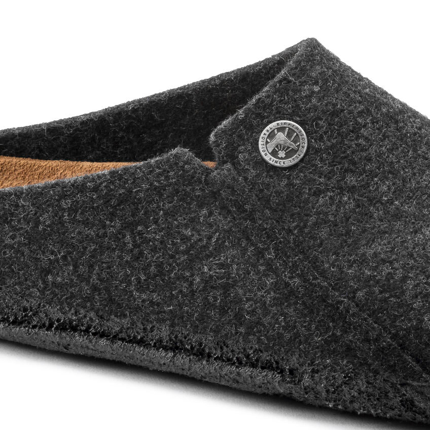 Birkenstock Zermatt Cork Latex Footbed Slippers Dark Anthracite Grey Regular Fit