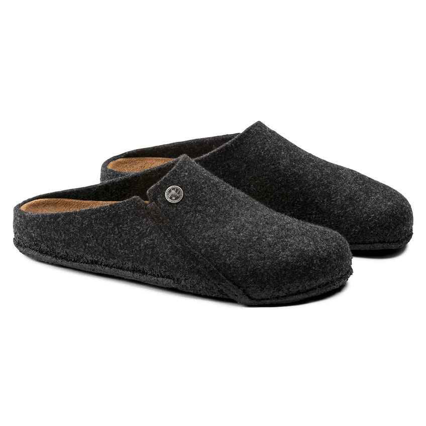 Birkenstock Zermatt Cork Latex Footbed Slippers Dark Anthracite Grey Regular Fit