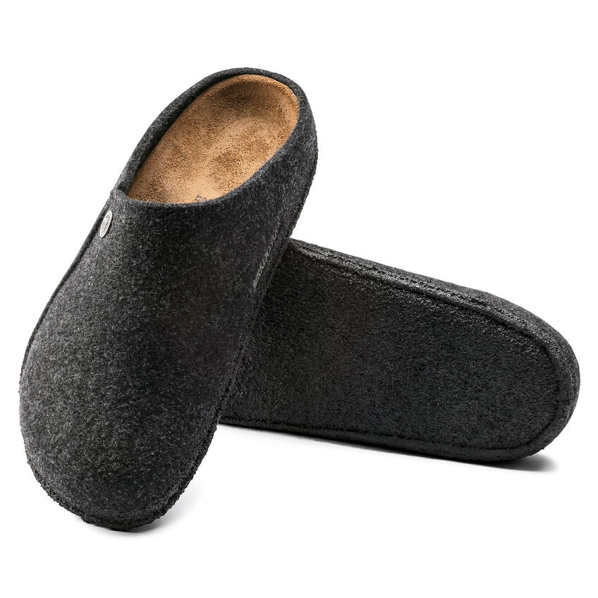 Birkenstock Zermatt Cork Latex Footbed Slippers Dark Anthracite Grey Regular Fit