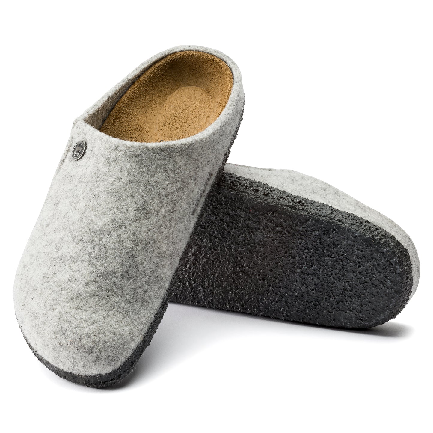 Birkenstock Zermatt Cork Latex Footbed Slippers Light Grey Regular Fit