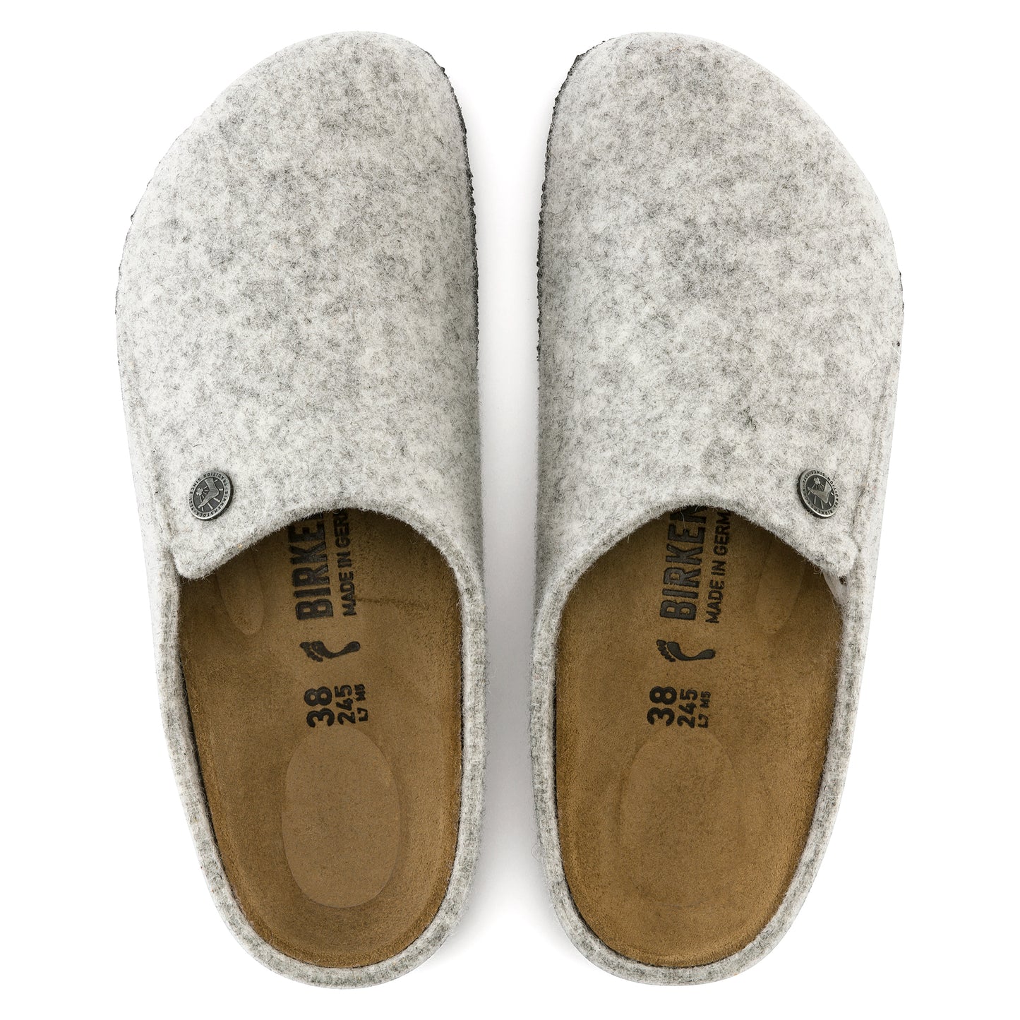 Birkenstock Zermatt Cork Latex Footbed Slippers Light Grey Regular Fit