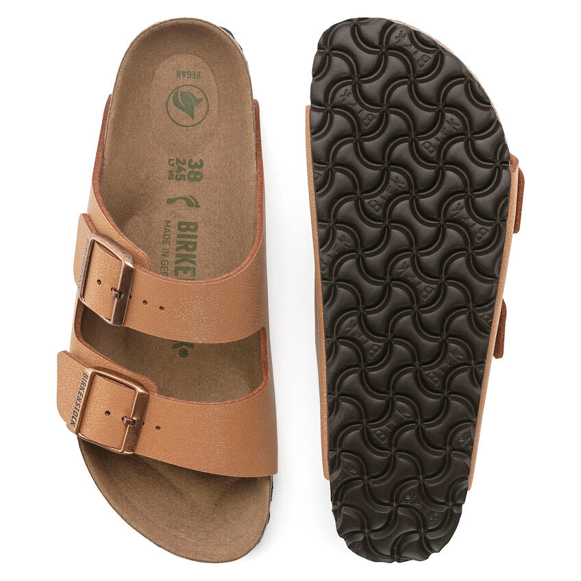 Birkenstock Arizona Two-Strap Birko-Flor Sandals Vegan Pecan Narrow Fit