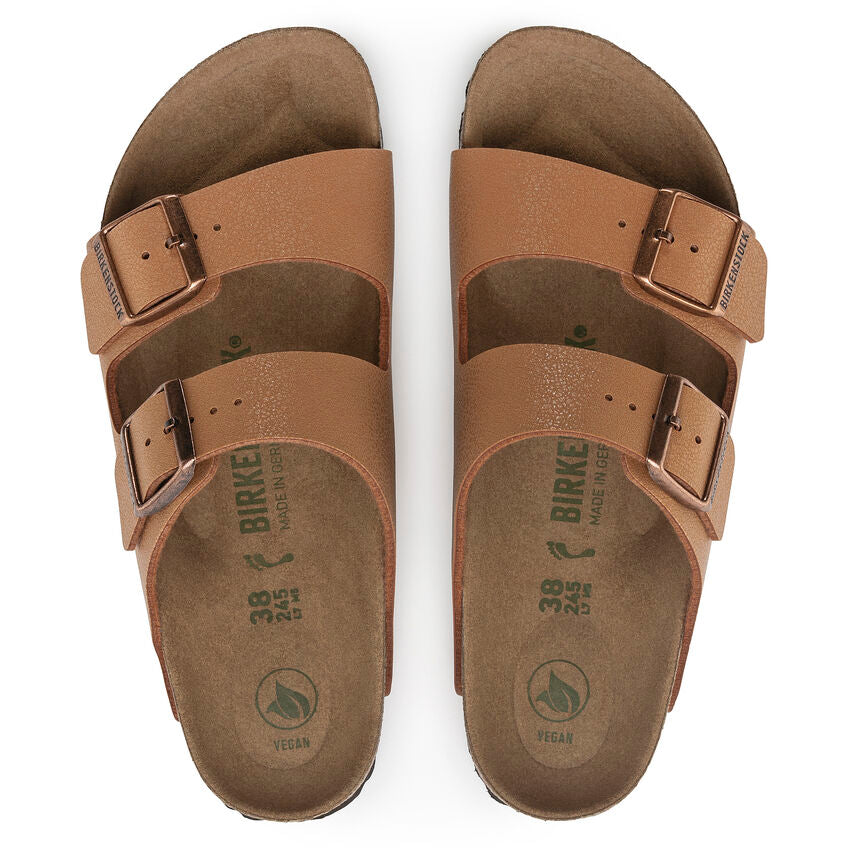 Birkenstock Arizona Two-Strap Birko-Flor Sandals Vegan Pecan Narrow Fit