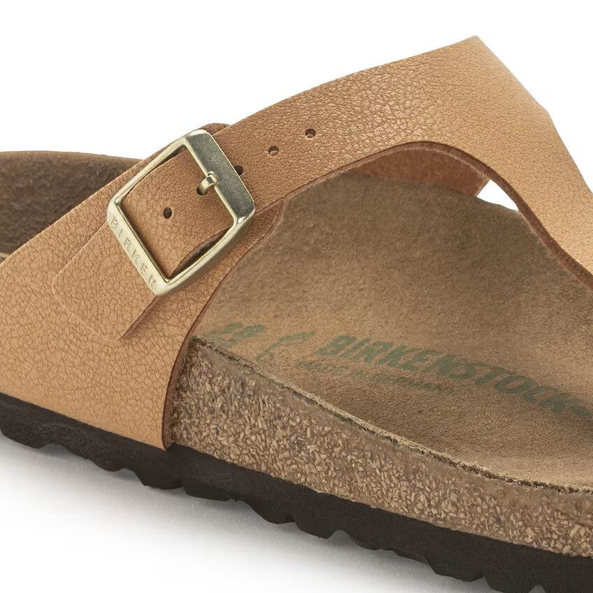 Birkenstock Gizeh Sandals Vegan Birko-Flor Birkibuc Pecan Brown Regular Fit