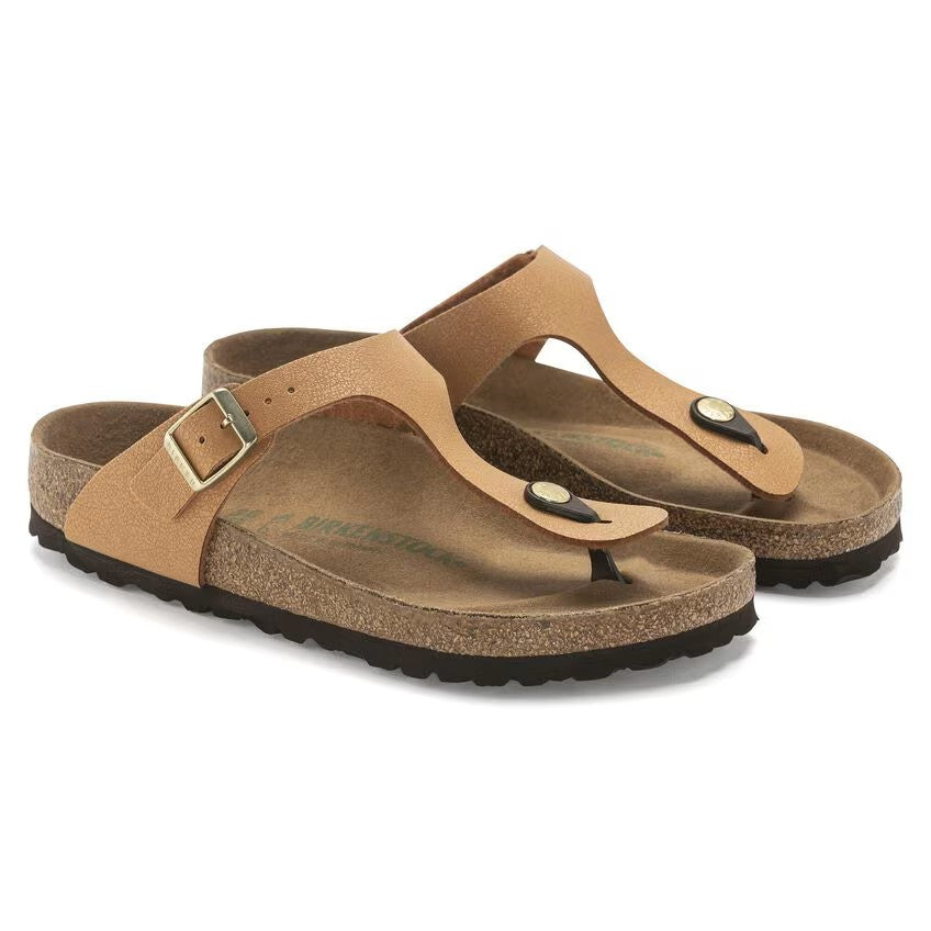 Birkenstock Gizeh Sandals Vegan Birko-Flor Birkibuc Pecan Brown Regular Fit