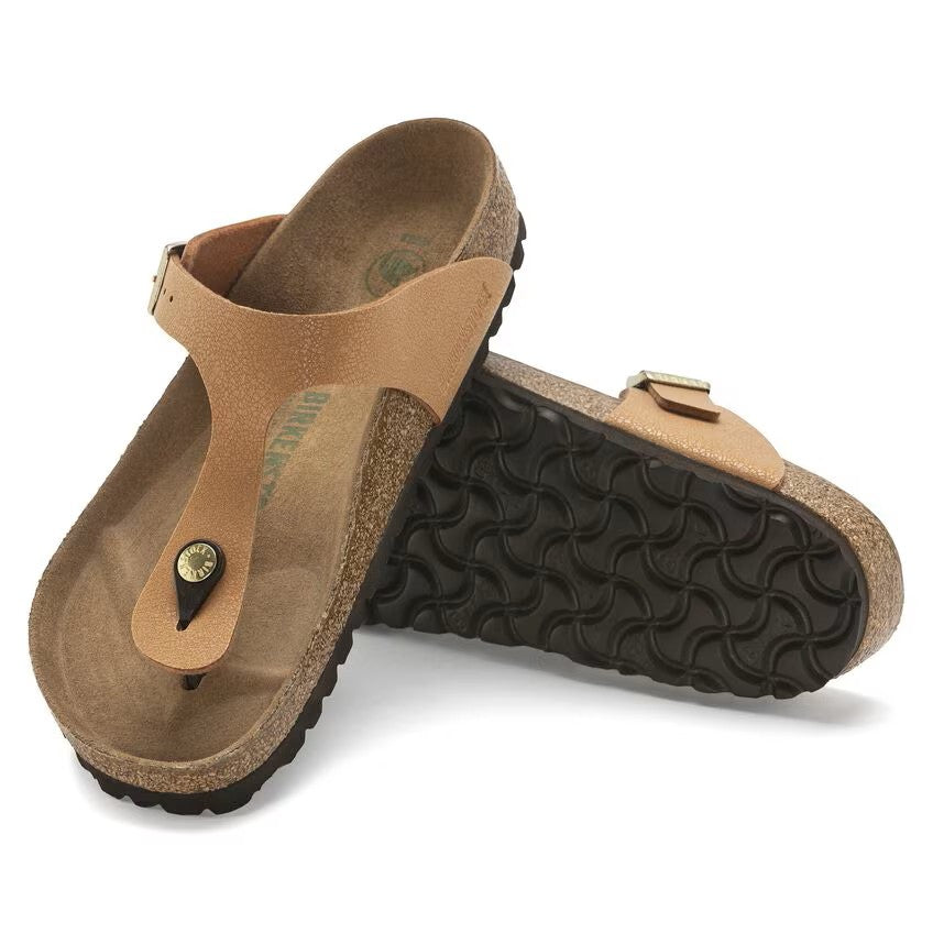 Birkenstock Gizeh Sandals Vegan Birko-Flor Birkibuc Pecan Brown Regular Fit