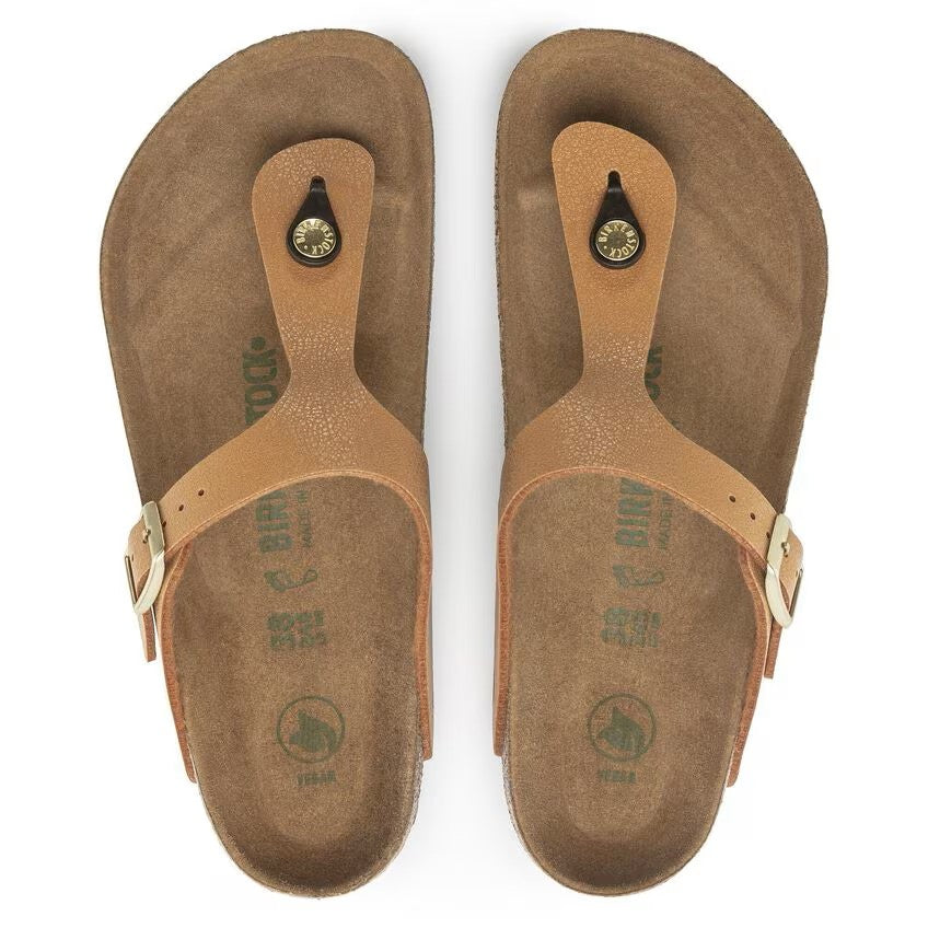 Birkenstock Gizeh Sandals Vegan Birkibuc Pecan Brown Narrow Fit