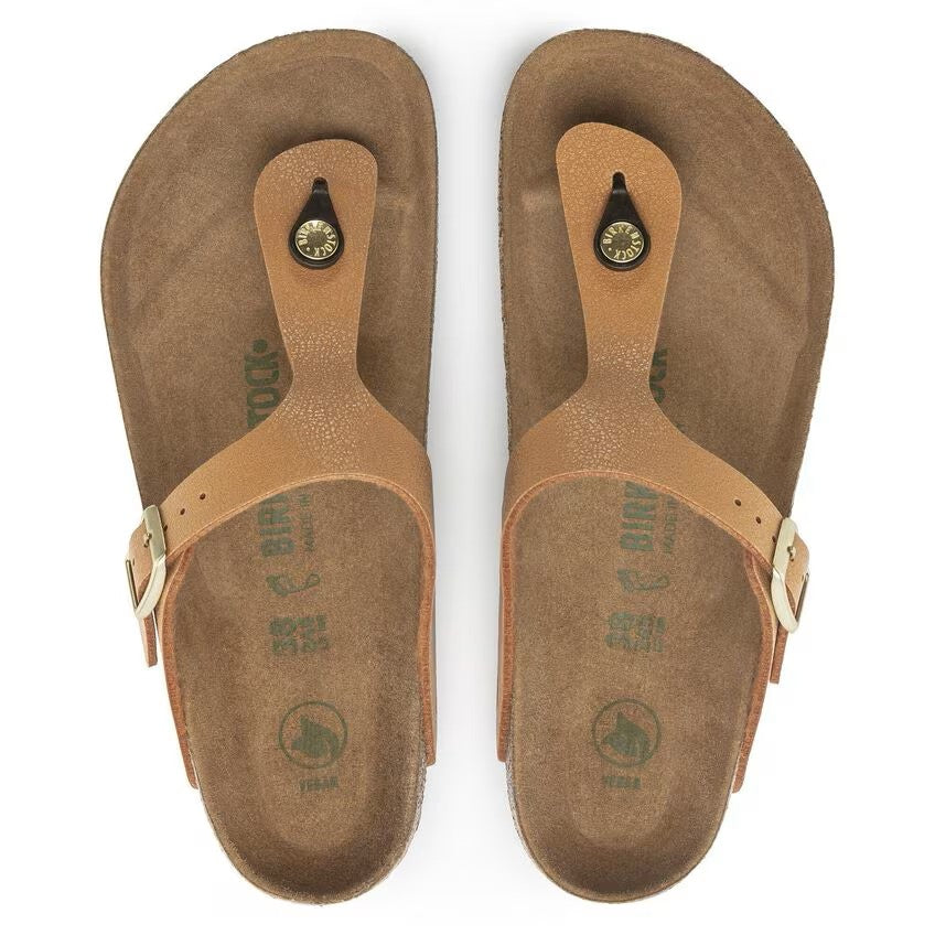 Birkenstock Gizeh Sandals Vegan Birko-Flor Birkibuc Pecan Brown Regular Fit