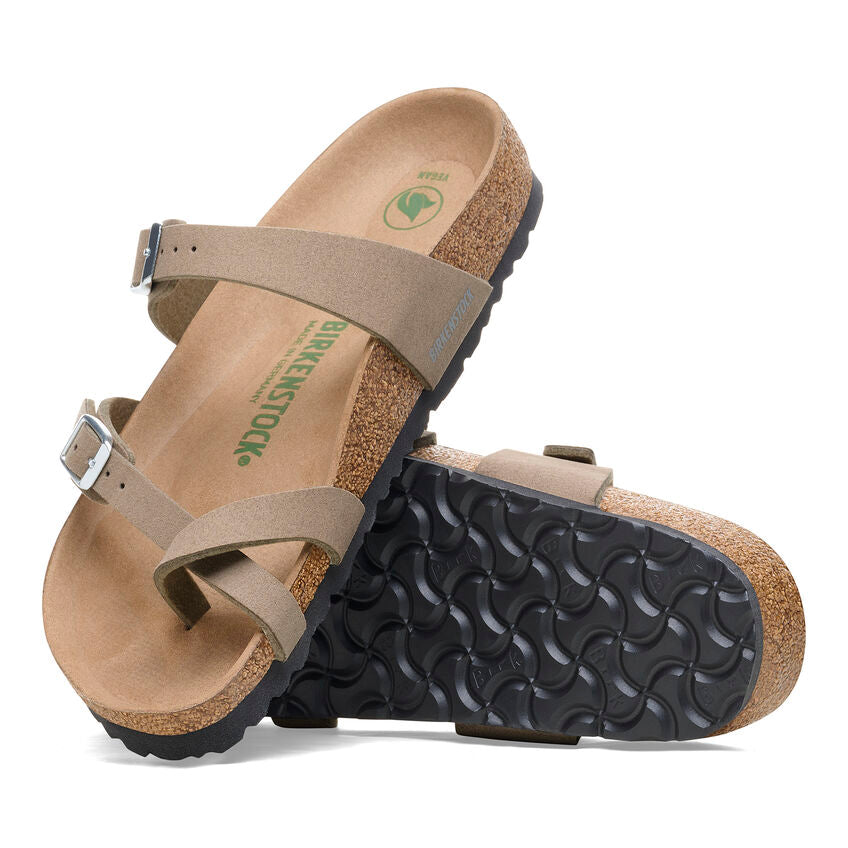 Birkenstock Mayari Soft Vegan Sandals Grey Brown Taupe Narrow Fit