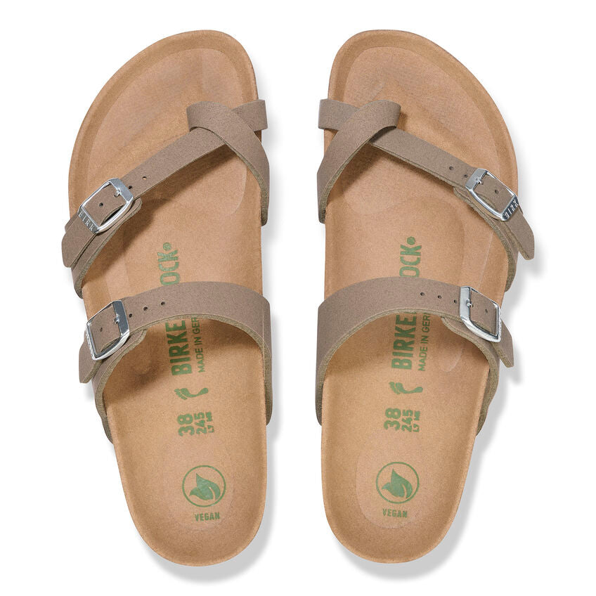 Birkenstock Mayari Soft Vegan Sandals Grey Brown Taupe Narrow Fit