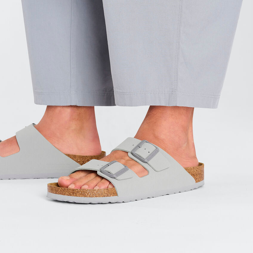 Birkenstock Arizona Two-Strap Birko-Flor Sandals Stone Coin Narrow Fit