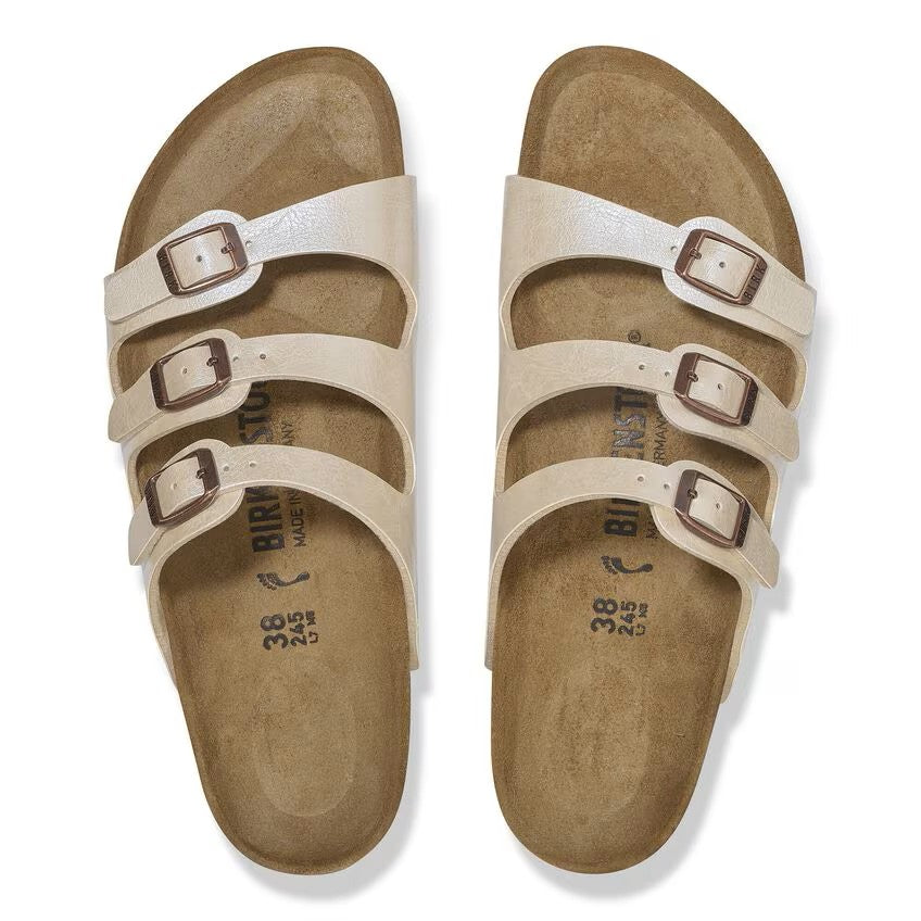 Birkenstock Florida Birko-Flor Sandals Graceful Pearl White Regular Fit