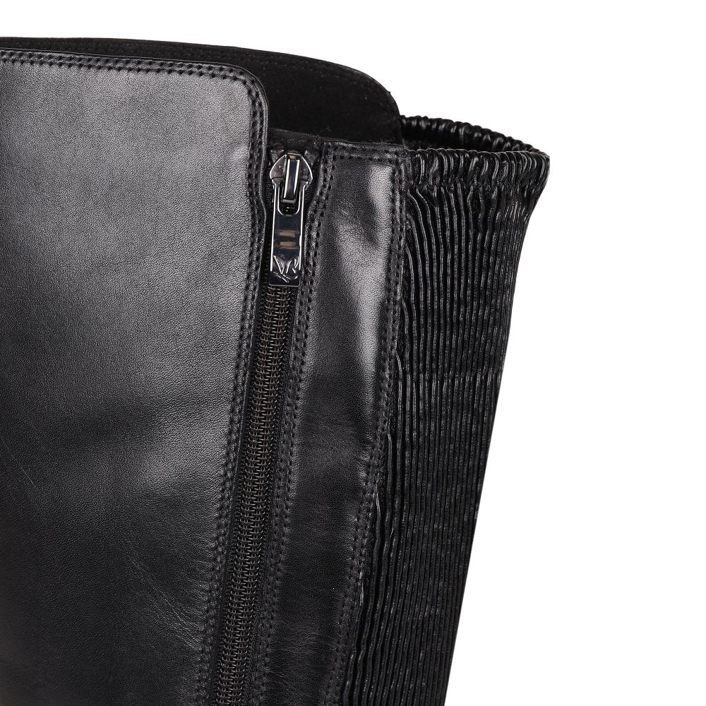 Womens Caprice Knee High Boots Black Nappa