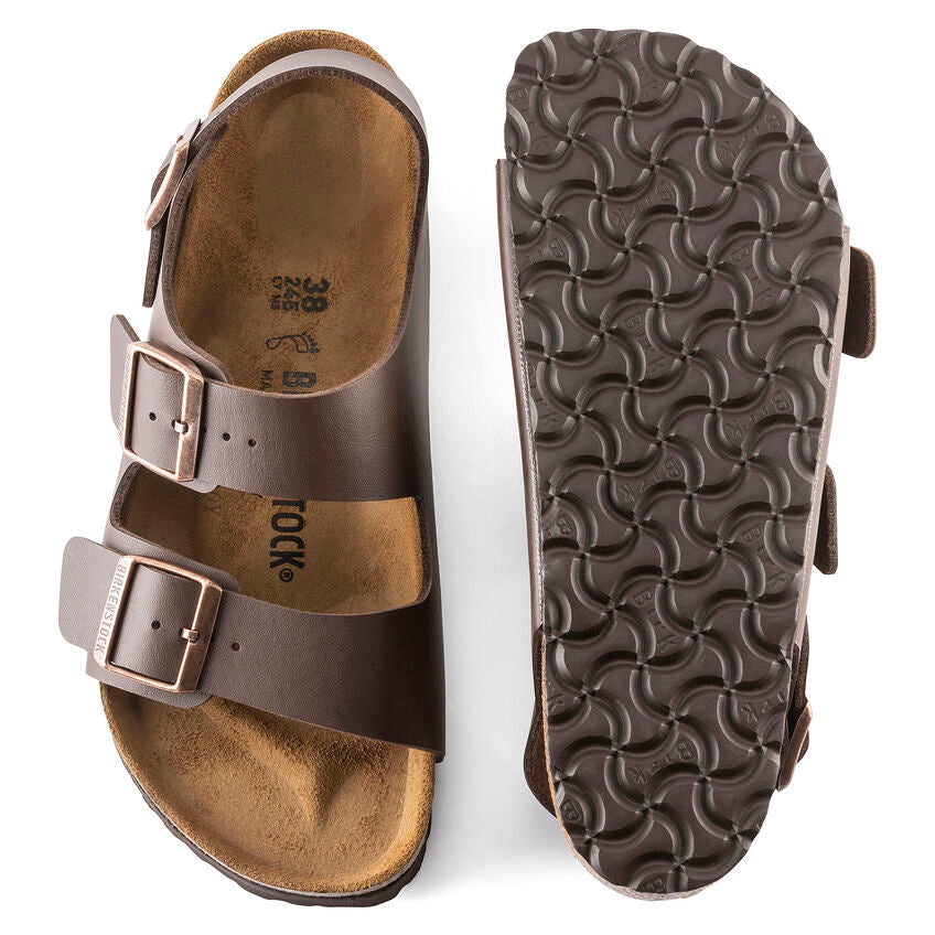 Birkenstock Milano Birko-Flor Sandals Dark Brown Narrow Fit