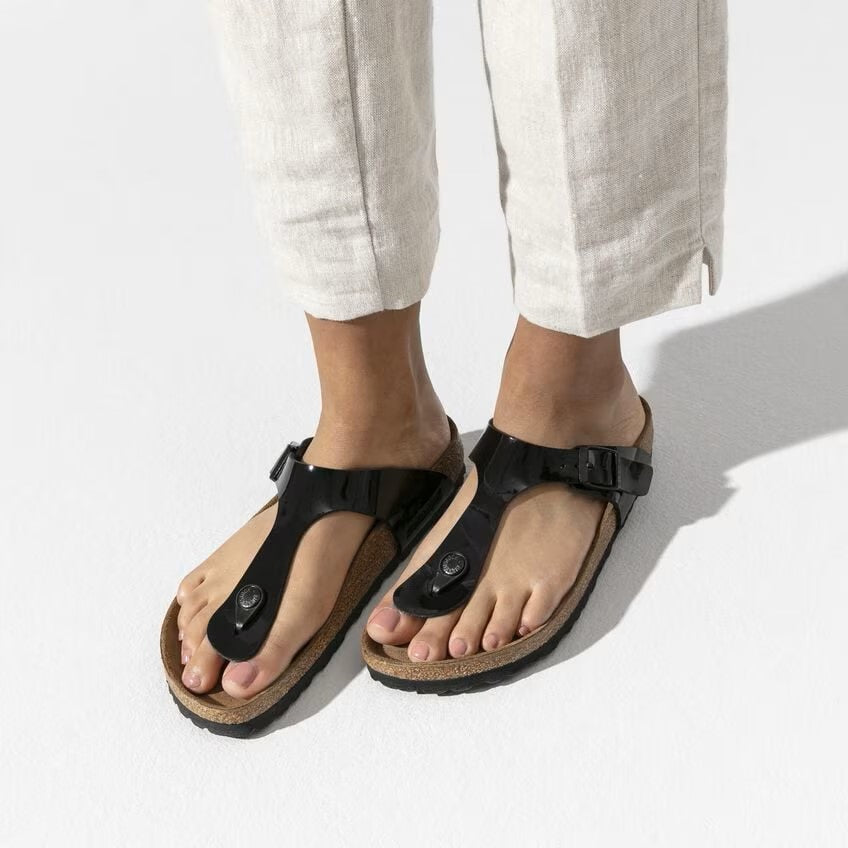 Birkenstock Gizeh Patent Sandals Black Regular Fit