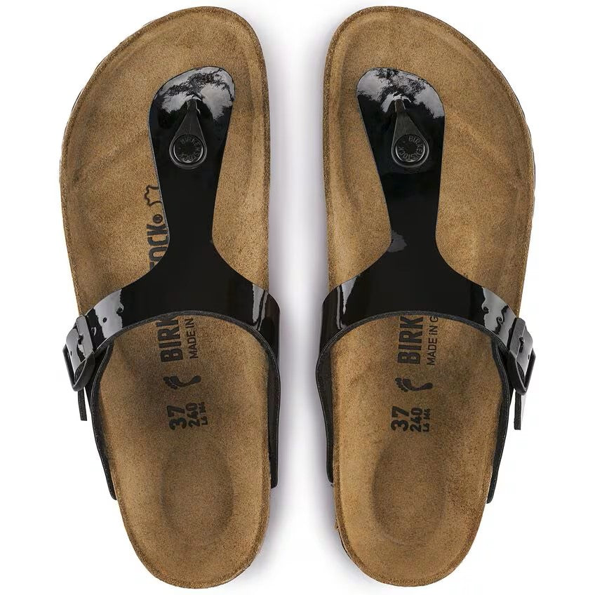 Birkenstock Gizeh Patent Sandals Black Regular Fit