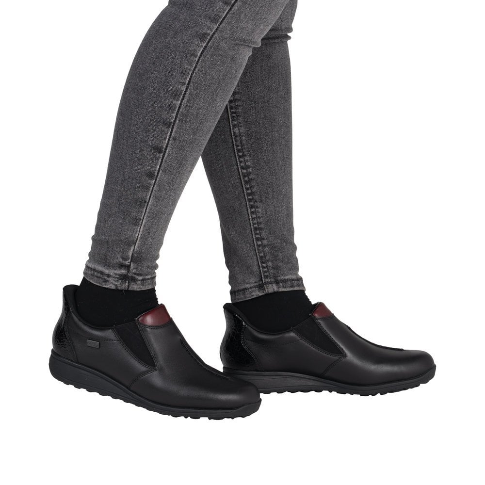 Womens Rieker Slip-On Extra Wide Shoes Black