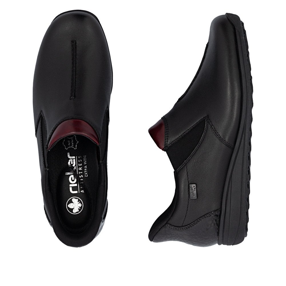Womens Rieker Slip-On Extra Wide Shoes Black