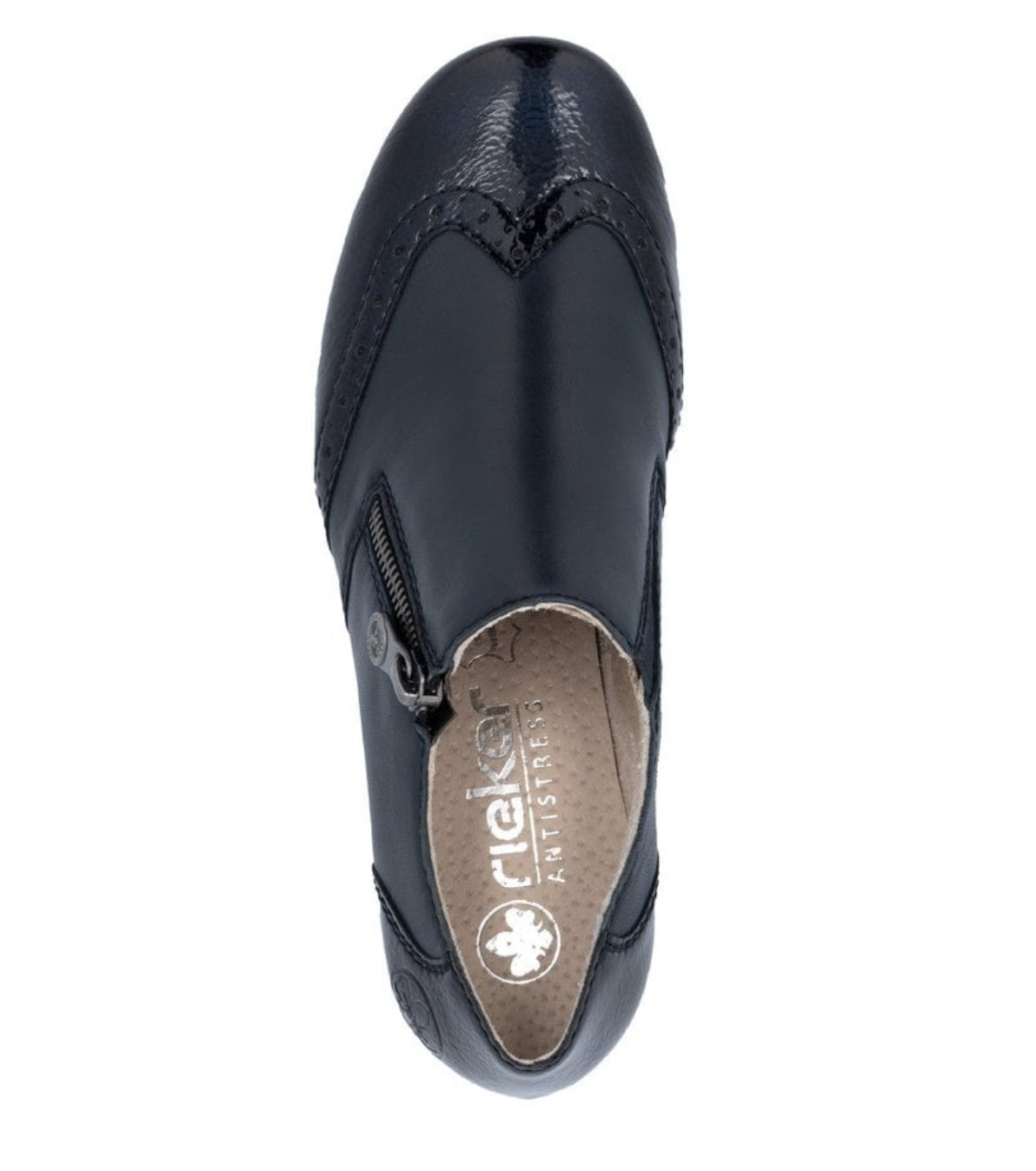 Womens Rieker Zip Up Heeled Shoes Navy Blue