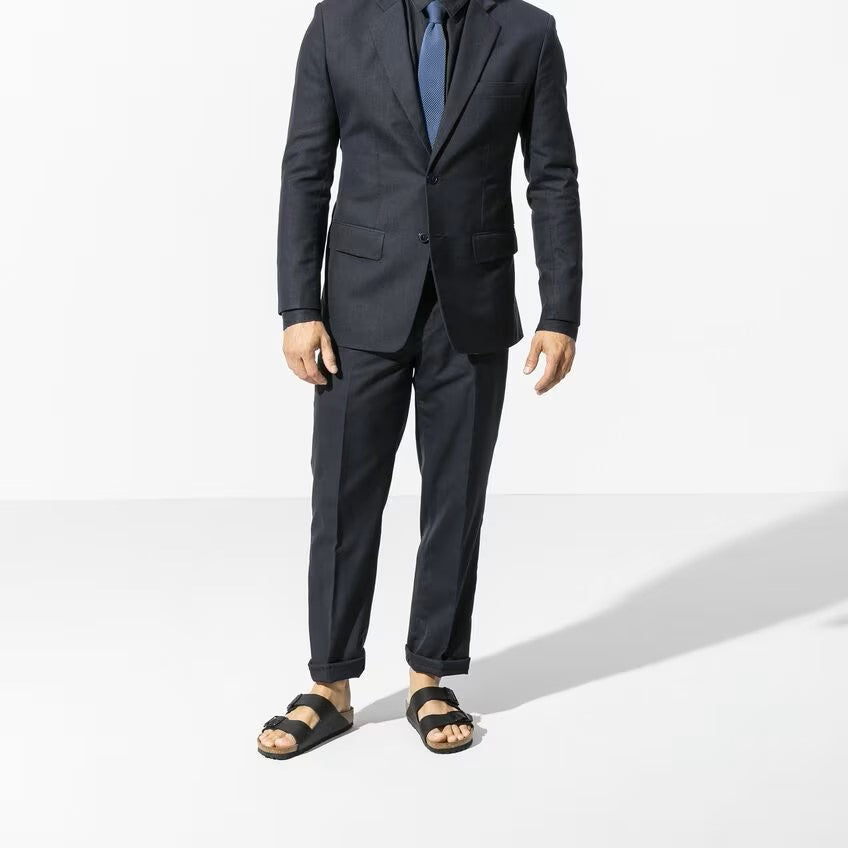Birkenstock Arizona Two-Strap Birko-Flor Sandals Black Regular Fit
