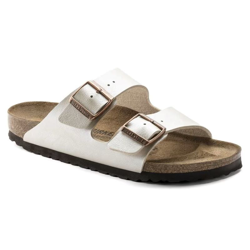 Birkenstock Arizona Two-Strap Birko-Flor Sandals Graceful Pearl White Narrow Fit