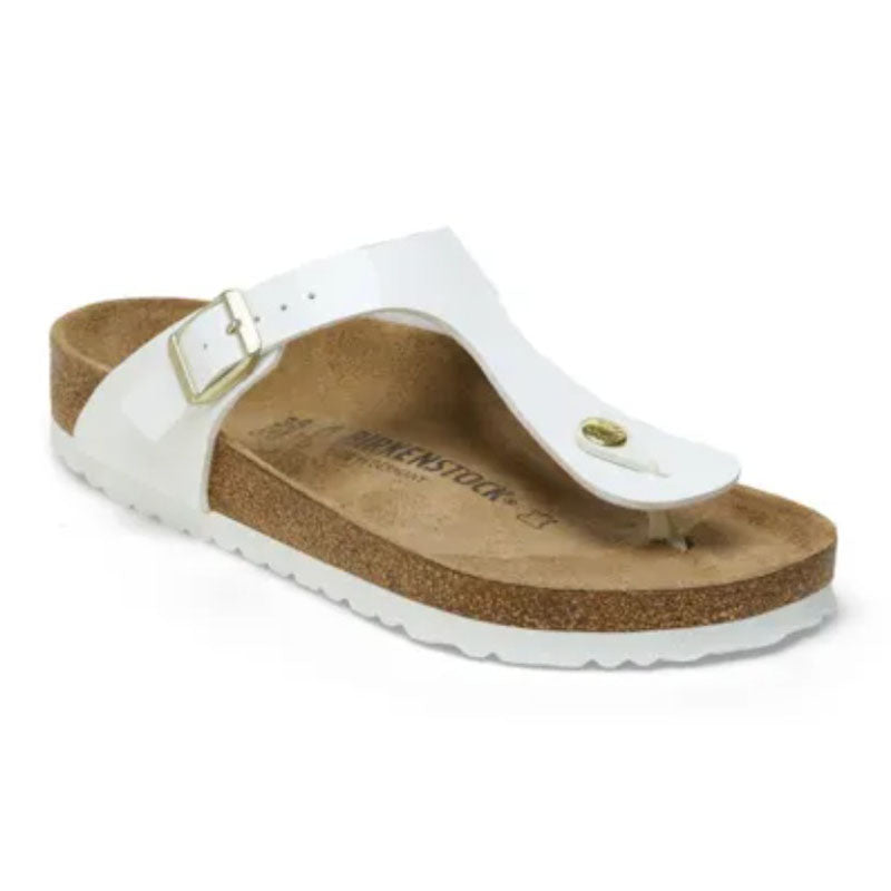 Birkenstock Gizeh Patent Sandals White Narrow Fit