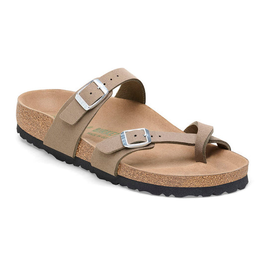 Birkenstock Mayari Soft Vegan Sandals Grey Brown Taupe Narrow Fit