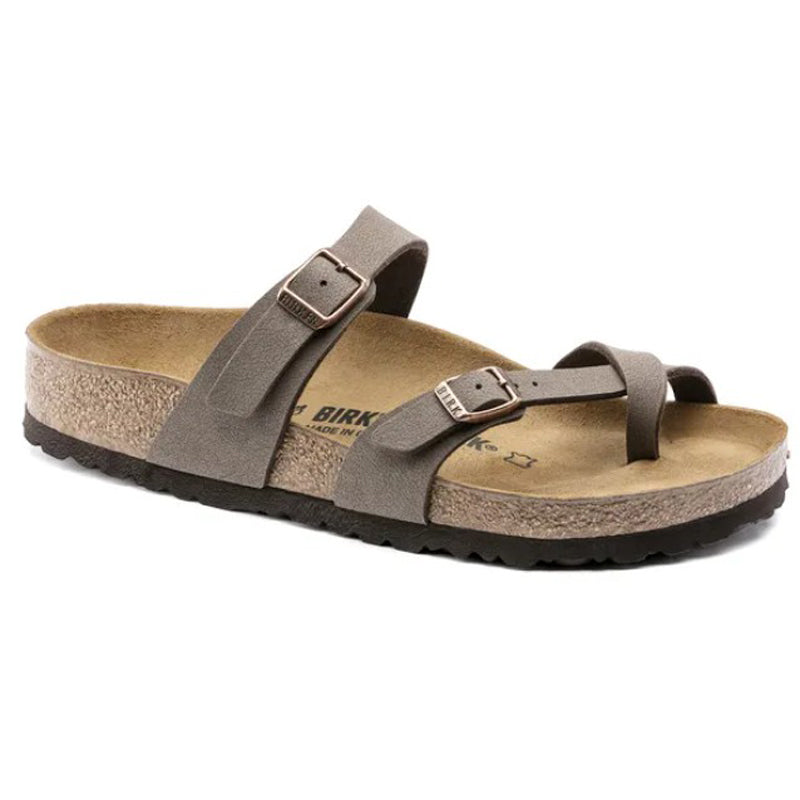 Birkenstock Mayari Birko-Flor Nubuck Womens Sandals Brown Narrow Fit