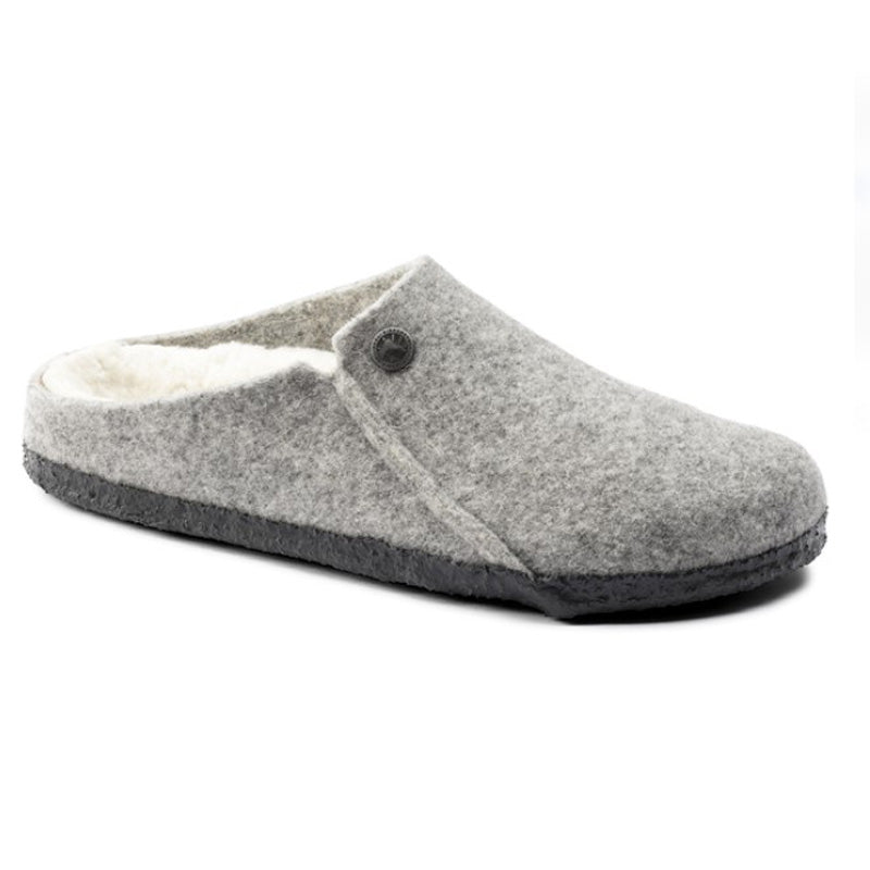 Birkenstock Zermatt Shearling Felt Slippers Light Grey Regular Fit