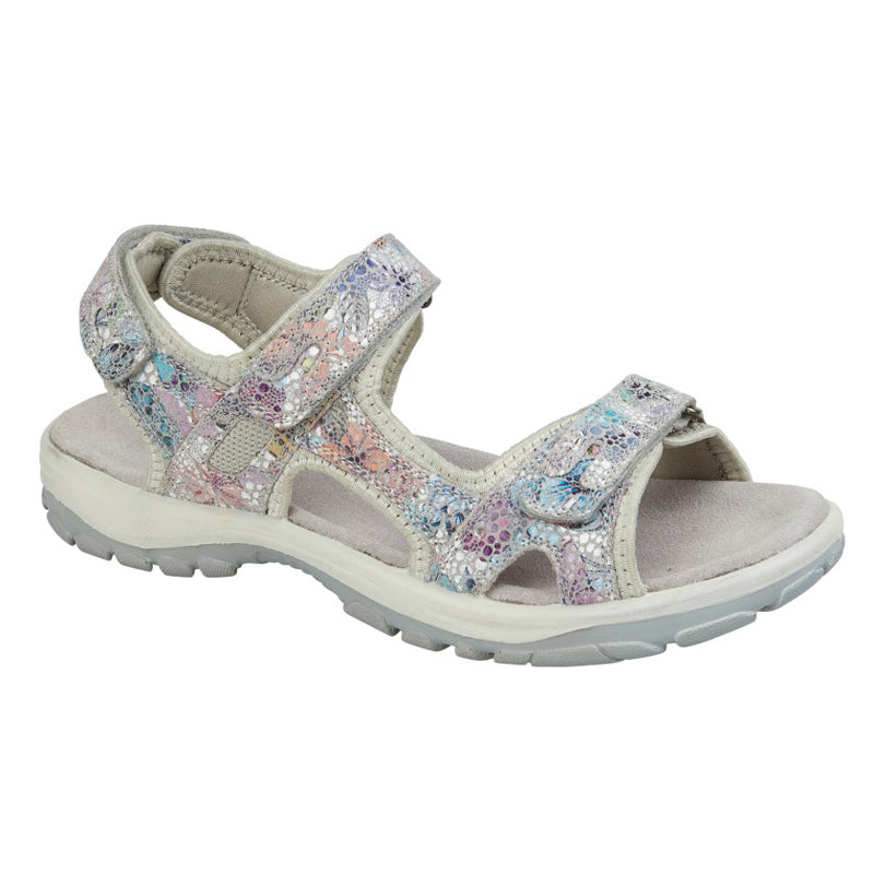 Womens Mod Comfys Leather Walking Active Sandals Floral Grey