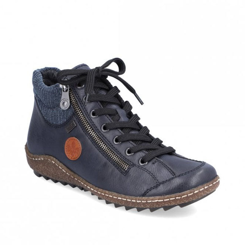 Womens Rieker Fleece Lining Zip Boots Navy