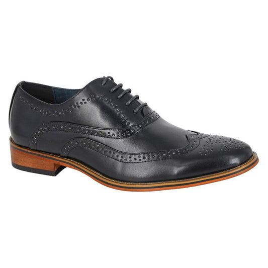 Mens Goor Brogue Oxford Shoes Black brookfield comfort