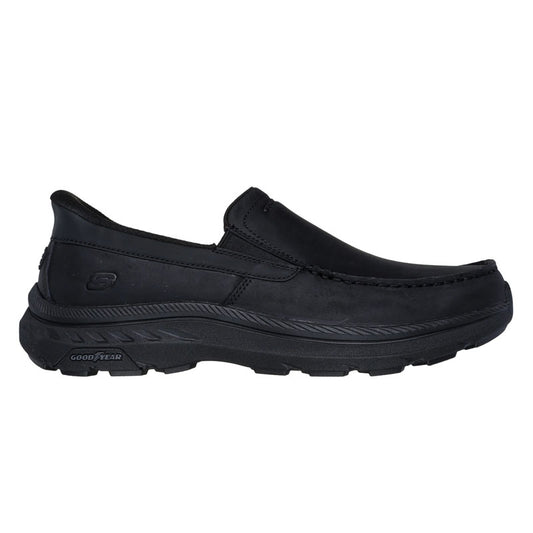 Mens Skechers Pollard Osgood Slip-Ins Relaxed Fit Memory Foam Trainers Black brookfield comfort
