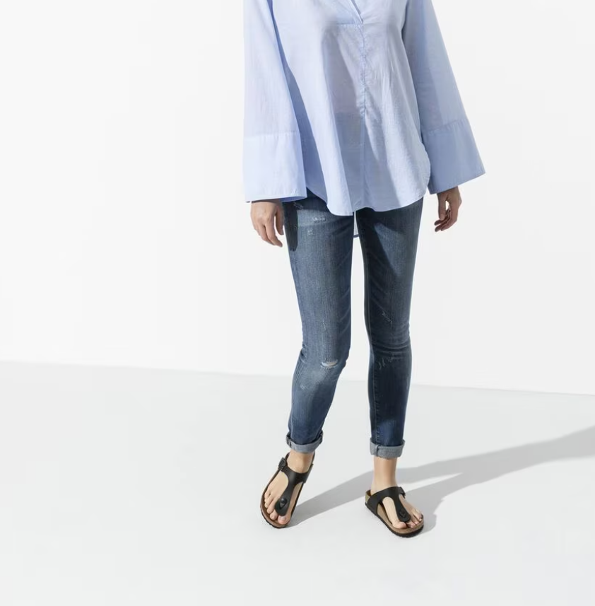 Birkenstock Gizeh Birko-Flor Sandals Black Narrow Fit