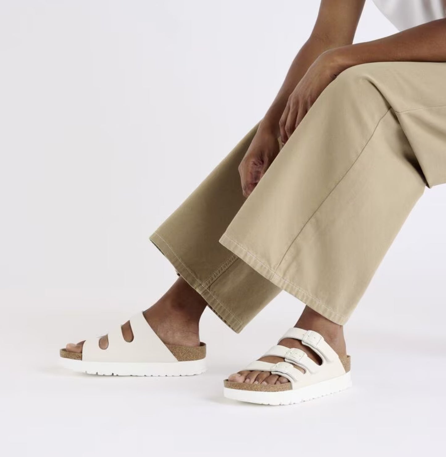 Birkenstock Florida Papillio Sandals EggShell White Narrow Fit