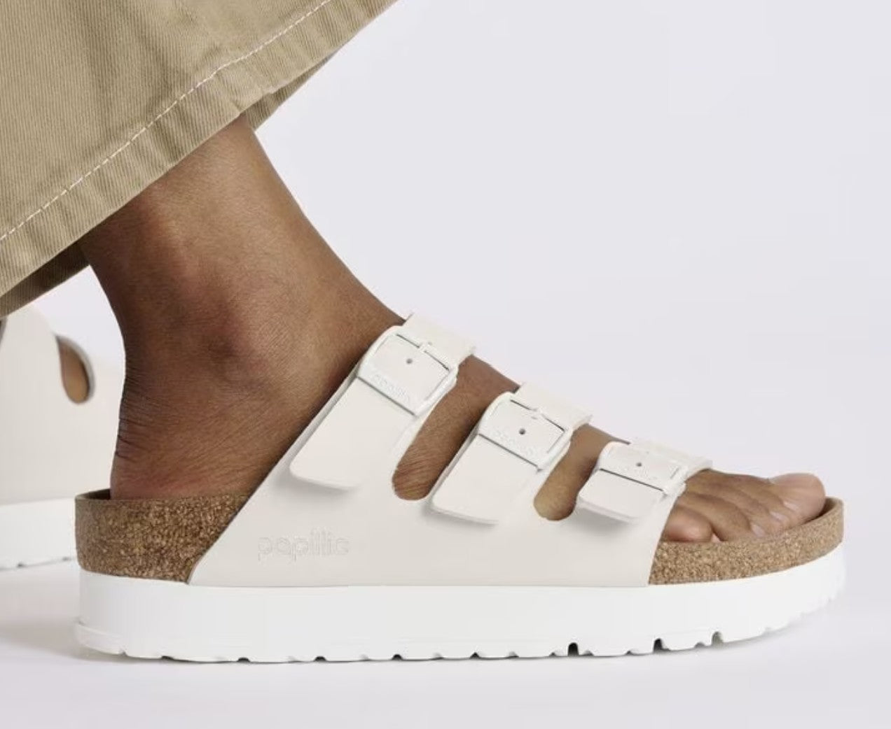 Birkenstock Florida Papillio Sandals EggShell White Narrow Fit