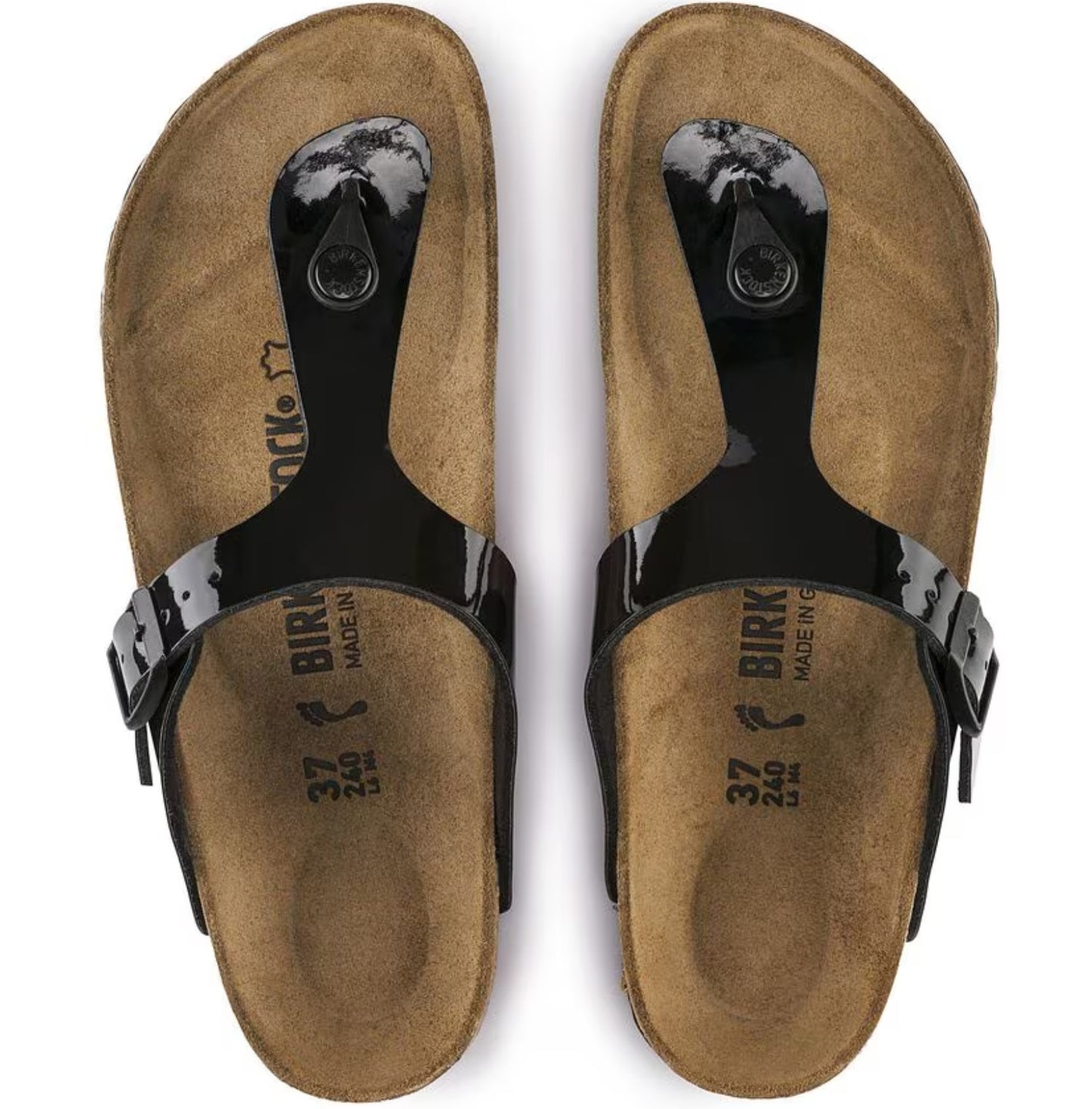 Birkenstock Gizeh Sandals Black Patent Narrow Fit