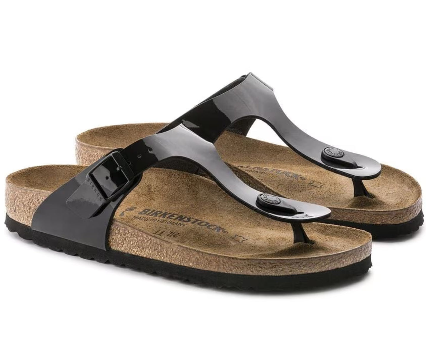 Birkenstock Gizeh Sandals Black Patent Narrow Fit