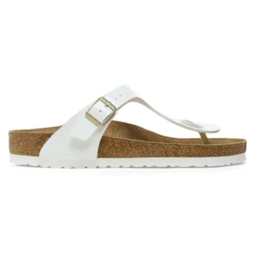Birkenstock Gizeh Sandals Patent White Narrow Fit