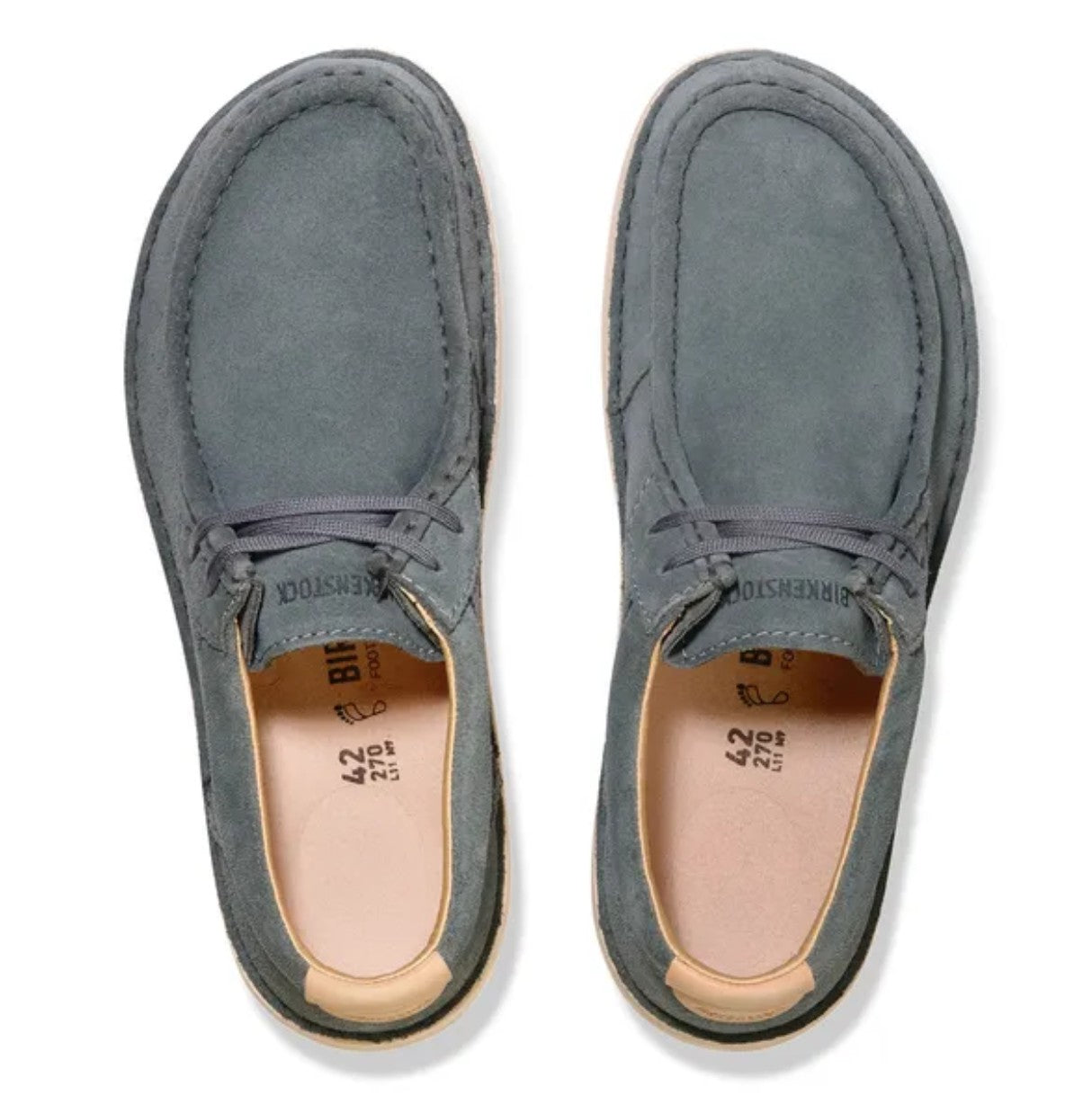 Mens Birkenstock Pasadena Suede Leather Shoes Grey Regular Fit