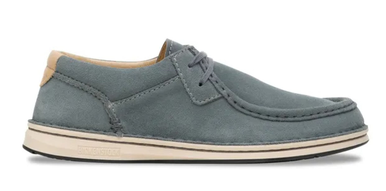 Mens Birkenstock Pasadena Suede Leather Shoes Grey Regular Fit