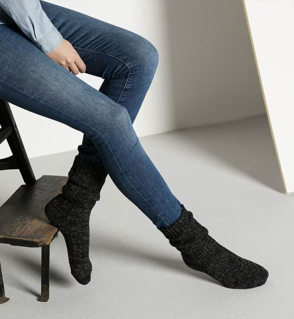 Womens Birkenstock Cotton Socks Dark Grey