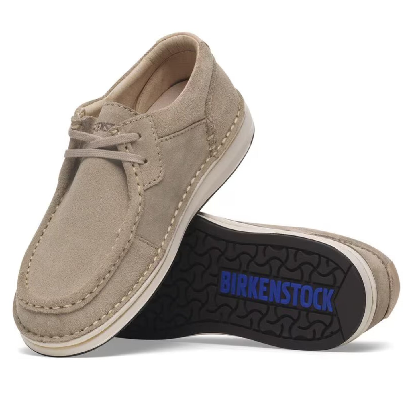 Birkenstock Pasadena Suede Leather Shoes Taupe Regular Fit