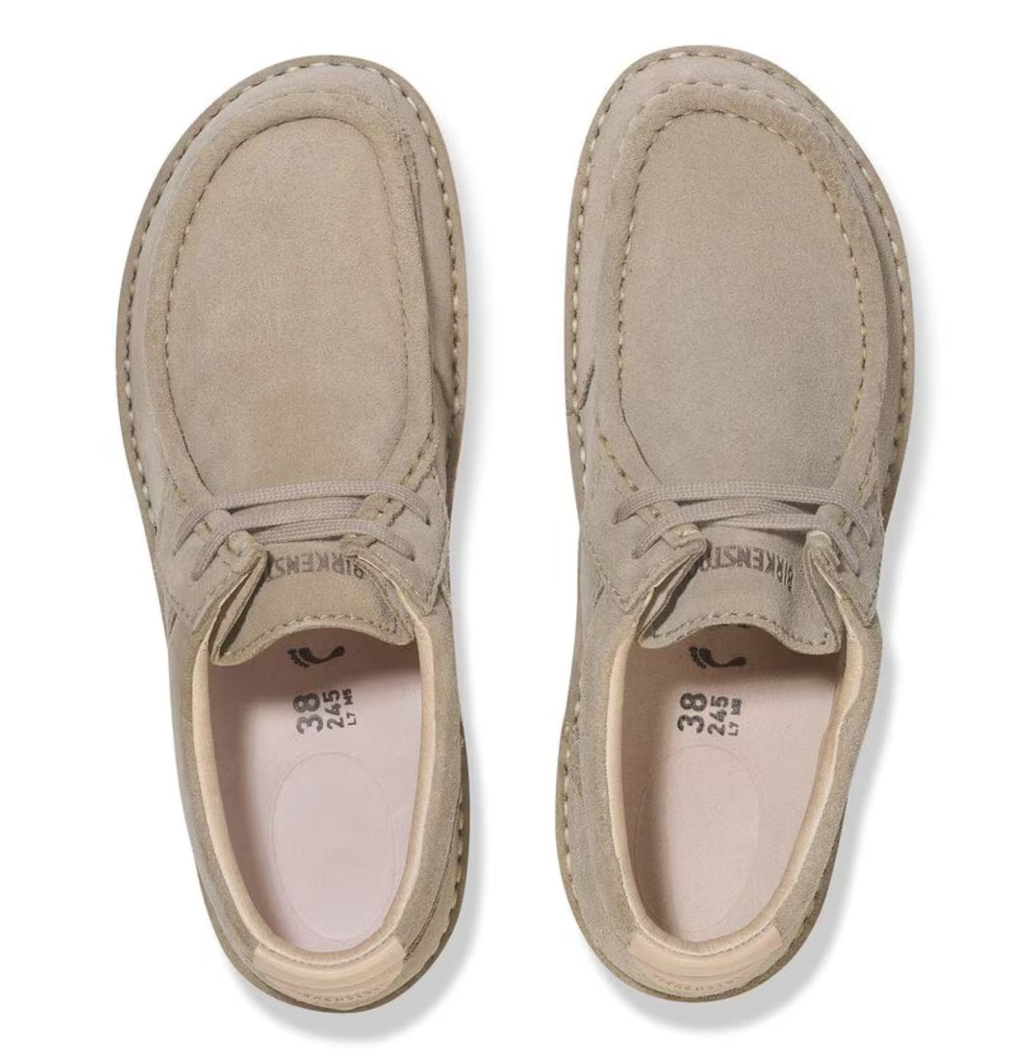 Birkenstock Pasadena Suede Leather Shoes Taupe Regular Fit