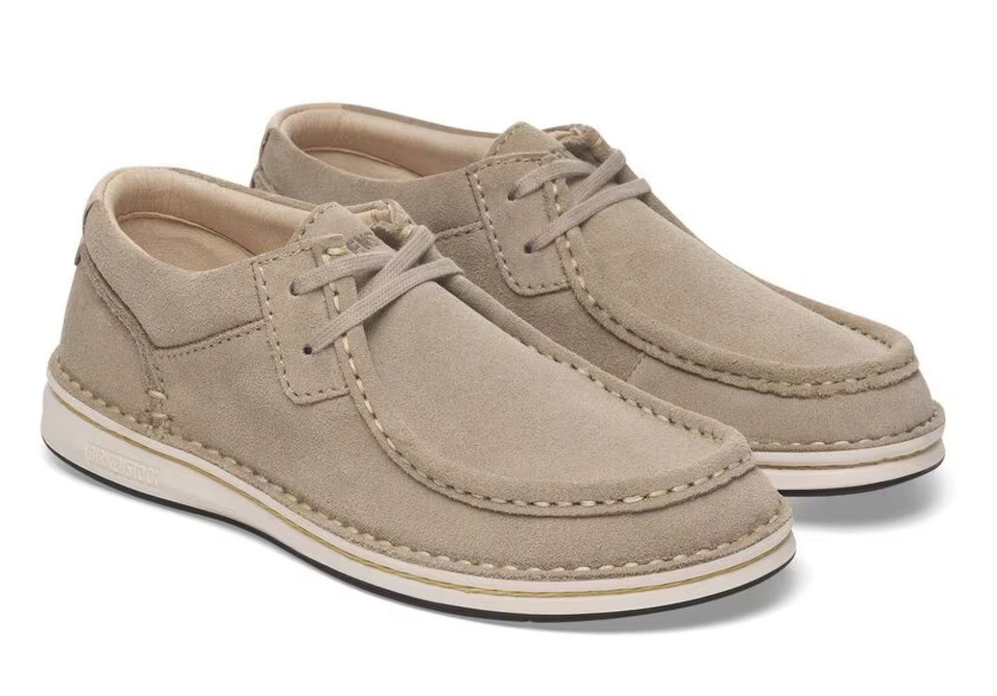 Birkenstock Pasadena Suede Leather Shoes Taupe Regular Fit